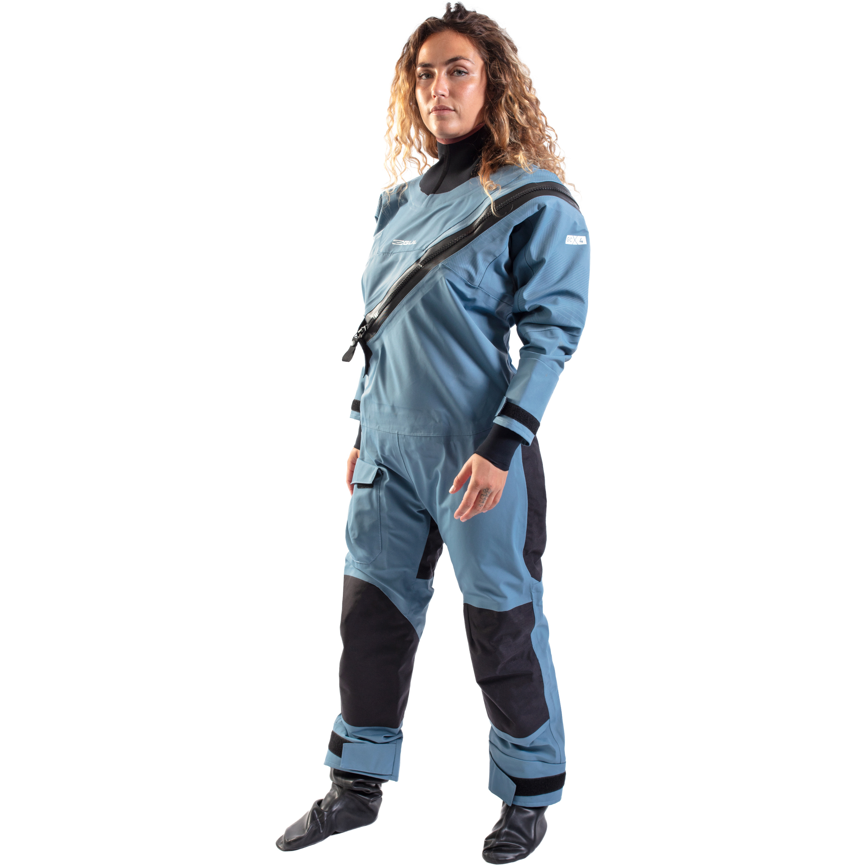 2025 Gul Womens Dartmouth Eclip Zip Drysuit GM0383-B9 - Blue / Geo